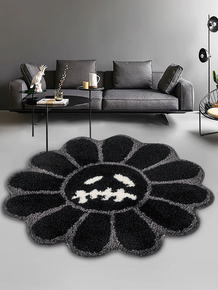 Brown & Black Murakami Sad Flower Rug