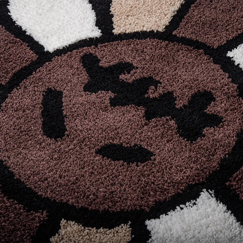 Brown & Black Murakami Sad Flower Rug